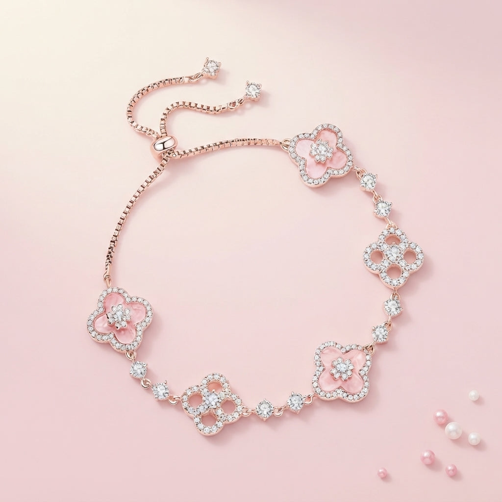 Blush Clover Slider Bracelet