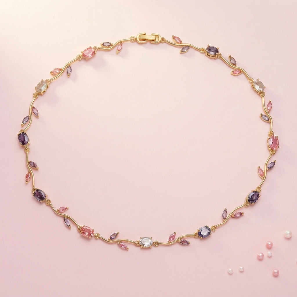 Blossom Vine Necklace | Gold, Silver